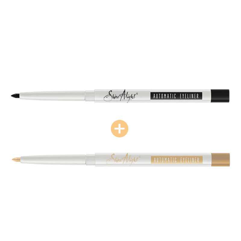 Shine A Light Value Pack 90% User Choice, 2pcs Eyeliner with Sharpener, Water Resistant Long Lasting Color